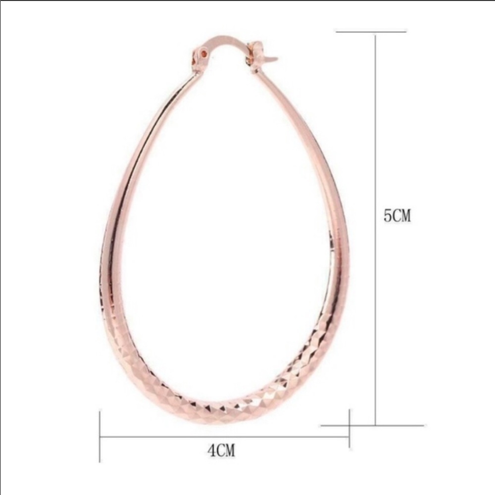 14K Rose Gold Plated U Shape Earrings